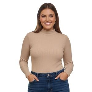 American Eagle Ribbed Turtleneck LongSleeve Bodysuit